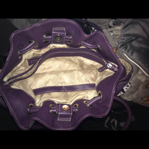 TIGNANELLO Purple/Leather Handbag - Great Cond. - Picture 3 of 4